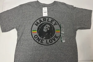 New Bob Marley One Love Rasta 1977 Mens Gray Rasta Vintage T-Shirt MEDIUM - Picture 1 of 6