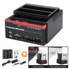 3 IDE SATA 2.5" 3.5" HDD Hard Drive Disk Clone Docking Station Card Reader USA