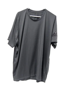 Adidas Mens Shirt 2XL Grey Freelift Climalite Short Sleeve Tee Crewneck Jersey - Picture 1 of 6