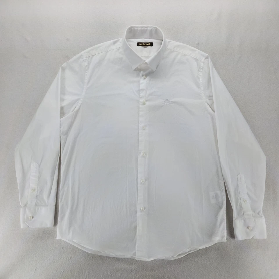 Camisa de vestir Roberto Cavalli para hombre blanca con botones manga larga talla 17,5 35/36 XL Foto 1 de 4