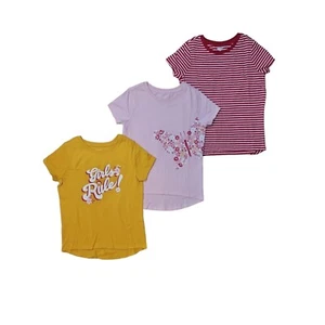 Member's Mark Youth Girl's My Favorite Butterfly Short Sleeve Tee Shirt - 3 Pack - Picture 1 of 3