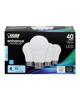Feit Electric acre Enhance A19 E26 (Medium) LED Bulb Daylight 40 Watt Equivalenc - Image 1 of 4