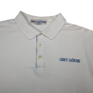 Grey Goose Polo Mens Large White Golf Shirt Short Sleeve Vodka Alcohol Promo - Picture 1 of 17