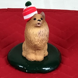 Vintage Byers Choice Carolers 1990 Christmas Gold Collie Dog Xmas Hat 4" Tall - Picture 1 of 6
