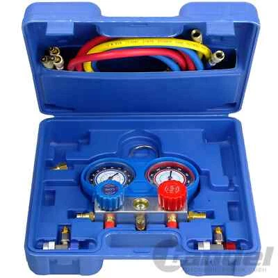 DRUCKUHR ARMATUR KLIMAANALGEN MESSGERÄT KÄLTEMITTEL VERTEILER WERKZEUG R12 R134A - Bild 1 von 4