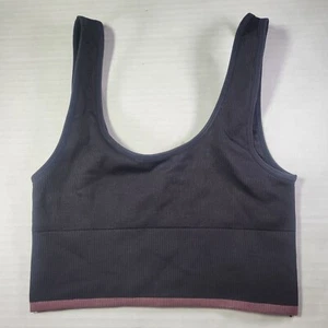 Reggiseno sportivo a costine Outdoor Voices donna rosa orlato allenamento atletico taglia XS - Foto 1 di 3