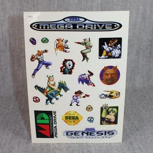 Hoja de pegatinas SEGA MEGA DRIVE píxeles personajes de juegos retro vintage muy buen estado - Imagen 1 de 11
