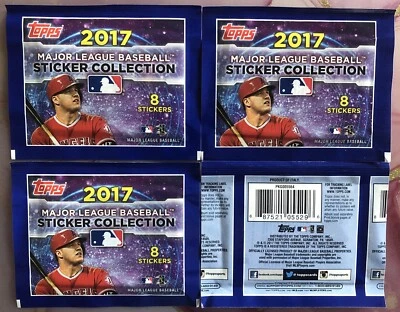 Aaron Judge Rookie? Four Pack Lot 2017 Topps MLB Baseball Sticker Packs