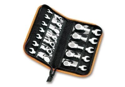 Beta serie di 12 chiavi combinate corte diritte cricchetto in astuccio 142C/A12 - Immagine 1 di 3