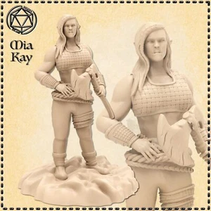 alf-Orc Barbarian - Dungeons and Dragons, 5e, Pathfinder - Miniature - Picture 1 of 4