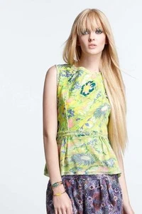 New! Beautiful Anthropologie "Wasabi Floral Velvet Shell" Top Blouse 2 - Picture 1 of 8