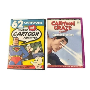 Classic Cartoons DVD Lot of 2 Over 62 Cartoons Superman Showdown Popeye Casper - Picture 1 of 4