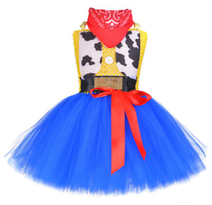 Kids Little Girls Hat Toy Story 4 Jessie Bubble Dress Halloween Cosplay Costume