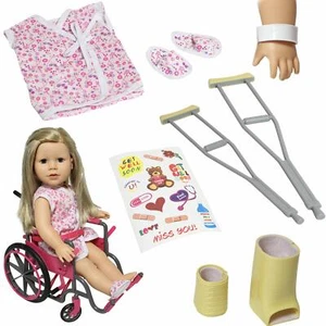 Doll Wheelchair Set with Accessories for 18 Inch Dolls - Picture 1 of 9