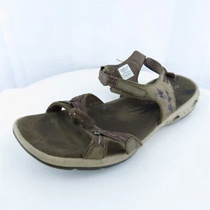 Columbia Women Ankle Strap Shoes Brown Leather Hook & Loop Size 10 Medium - Picture 1 of 10