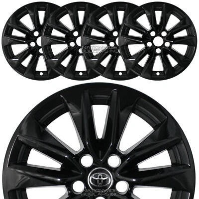 fits Toyota Corolla Cross LE 2022-2025 Black 17" Wheel Skins Rim Covers Hub Caps - Image 1 of 4