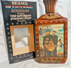 Beam's 1976 Baseball Bicentennial Ltd Edition Decanter Norman Rockwell Empty - Picture 1 of 1