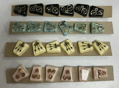 Handmade Buttons Mixed Bundle Resin Rounded Rectangular Mechanical 4 - Image 1 of 4