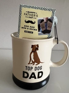 Top Hund Papa Tasse & Socken Geschenkset Geburtstag Vatertag Weihnachten neu mit Etikett - Bild 1 von 6
