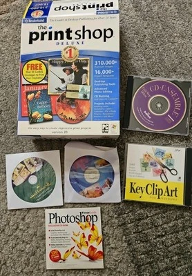 The Print Shop 6 CD Lot  Ensemble Brøderbund Software Vintage Untested  - Image 1 of 4