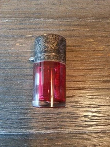 Victorian Sterling Silver Cranberry Glass Perfume Scent Bottle Read Description - Picture 1 of 8