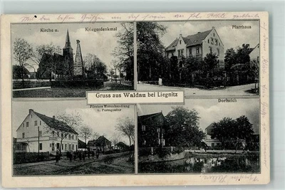 13640782 - Brunzelwaldau Kriegerdenkmal Pfarrhaus Neusalz / Nowa Sol (Stadt und - Bild 1 von 2