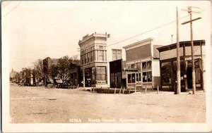 1917 RPPC North Street, Hanover, Kansas Vintage Postcard PM Hollenberg KE7 - Picture 1 of 2