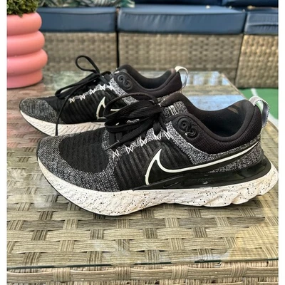 Nike React Infinity Run Flyknit 2 Black White Sneaker - Image 1 of 4