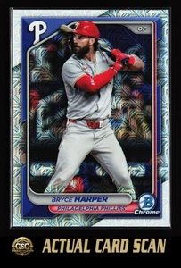 2024 Bowman Chrome Bryce Harper #40 Mojo Refractors Philadelphia Phillies - Picture 1 of 2