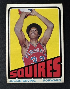 1972-73 Topps Basketball #195 Julius Erving Squires RC Rookie HOF - Foto 1 di 7