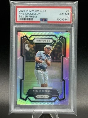 PHIL MICKELSON - 2024 PANINI PRIZM LIV GOLF PLATA PRIZM #4 - PSA 10 GEMA COMO NUEVO Foto 1 de 2