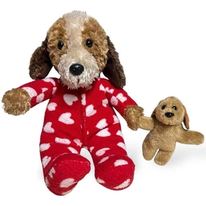 Galerie 2 Dogs Plush 9 Inch Red Heart Pajamas Stuffed Animals Toy Valentine Set - Picture 1 of 16