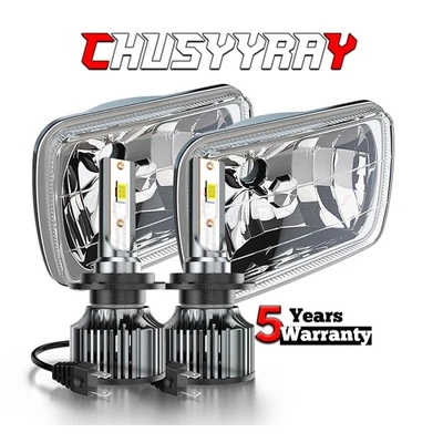 Pair 7X6" 5X7 LED Headlights for Freightliner FL50 FL60 FL70 FL80 MT35 MT45 MT55 - Image 1 of 4
