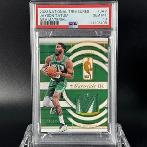 Jayson Tatum 2023-24 National Treasures Game Used “M” Patch /25 PSA 10 Pop 1 - Picture 1 of 2