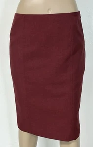 Jones Studio Separates Red Burgundy Lined Pencil Skirt Sz 4 Back Slits Business - Picture 1 of 5