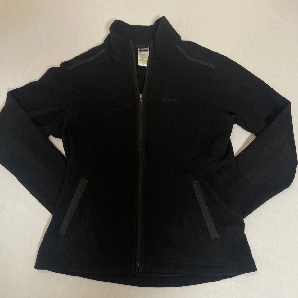 Chaqueta negra Patagonia para mujer grande micro polar cremallera completa sudadera ligera Foto 1 de 4