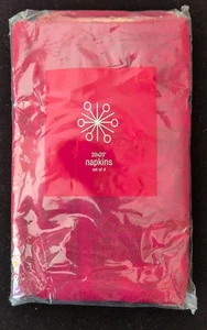 Set Of 4 Christmas Napkins 20"x 20" Red Snowflake NIP - Picture 1 of 2