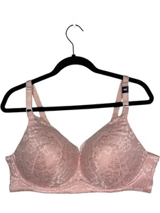 (NEW) Torrid Curve Bra 40D Pink Wireless Push-up Plunge Lace 360 Back Smoothing - Picture 1 of 7