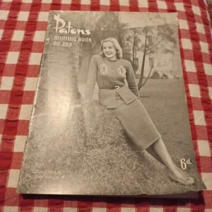 π Patons 203 Knitting Pattern Book Vintage womens lady Jackets Skirts B&W Dress - Picture 1 of 23