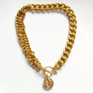 16" Zara Runde Anhänger Dicke Kette Halskette Geschenk Vintage Frauen Party Urlaub Schmuck - Bild 1 von 4