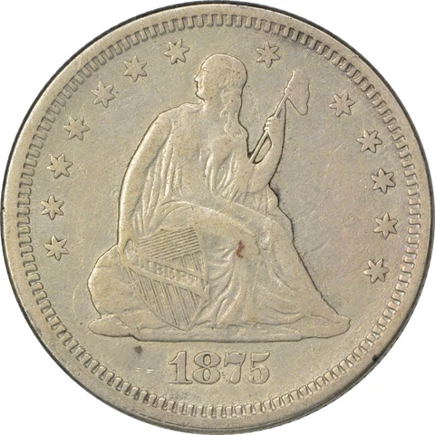 1875-S Liberty Seated Quarter EF Uncertified #1023 Cover