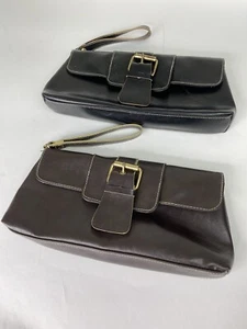 Lot of 2 Large Wristlet Black and brown - Picture 1 of 8