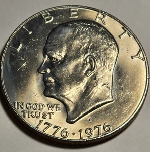 1976-D Dwight D. Eisenhower Type-1 Dollar - GEM BU & RAINBOW TONING!!! - Picture 1 of 2