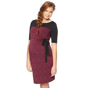 Oh Baby by Motherhood Womens Maternity Red Wine Knit Sheath Dress Sz M New - Picture 1 of 6