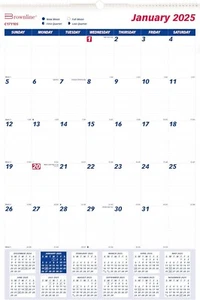 Elegant 2025 Wall Calendar - Monthly Layout with Eyelet Hanger & Reference Dates - Picture 1 of 7