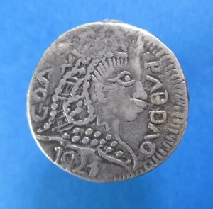 PORTUGUESE INDIA PARDAO 300 REIS 1827 RULER PEDRO IV SILVER GOA KM 247 #1178# - Picture 1 of 3