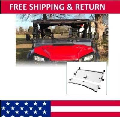 For Honda Pioneer 1000 /1000-5 UTV 3-IN-1 Flip Windshield 2016-24 w/Gas Spring Foto 1 de 4