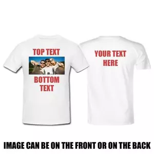 Personalised T Shirt Custom Photo Your Image Text Here Printed Stag do Hen Party - Picture 1 of 11