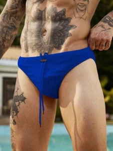 New Men's Sexy Royal Blue Low Rise Style Swim Bikini w/Contoured Pouch -Gay - Picture 1 of 6