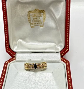 18K Gold Sapphire Diamond Ring by CARTIER Size 6 3/4 With Box***SEE VIDEO*** - Picture 1 of 9
